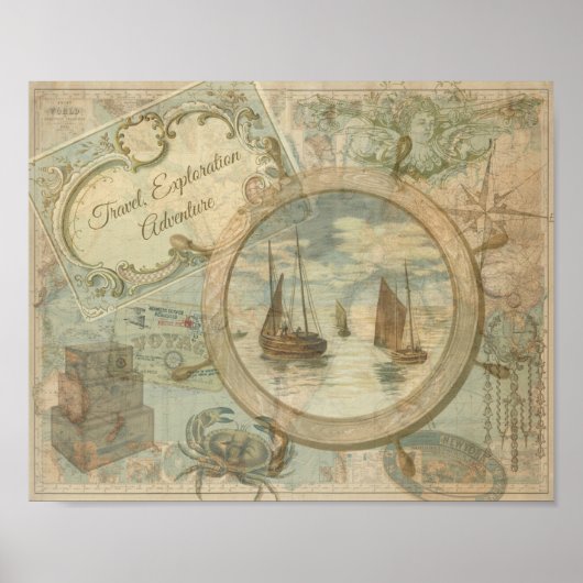 Reis, exploratie en avontuur poster (Voorkant)