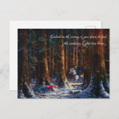 Reis - fantasie bos berg landschap kunst feestdagenkaart (Voorkant / Achterkant)