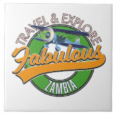 Reis fantastisch Zambia knop Tegeltje (Voorkant)