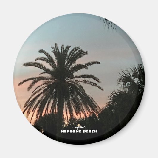 Reis | Florida - Neptune Beach Palm Sunset Magneet (Voorkant)