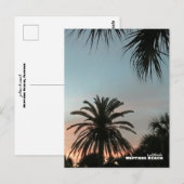 Reis | Florida - Neptune Beach Pink Sunset Palms Briefkaart (Voorkant / Achterkant)