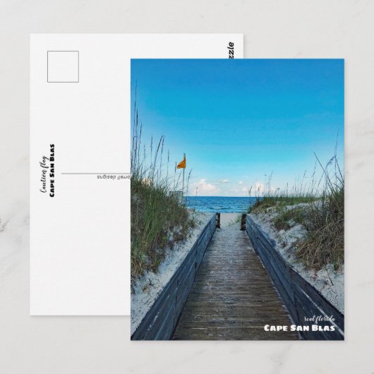 Reis | Florida - Waarschuwing vlag, Cape San Blas Briefkaart (Voorkant / Achterkant)