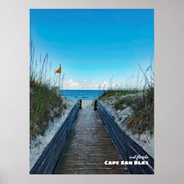 Reis | Florida - Waarschuwing vlag, Cape San Blas Poster