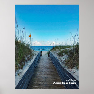 Reis   Florida - Waarschuwing vlag, Cape San Blas Poster