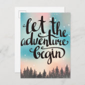 Reis Forest Trees Adventure begint Aankondigingskaart (Voorkant / Achterkant)