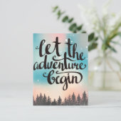 Reis Forest Trees Adventure begint Feestdagenkaart (Staand voorkant)