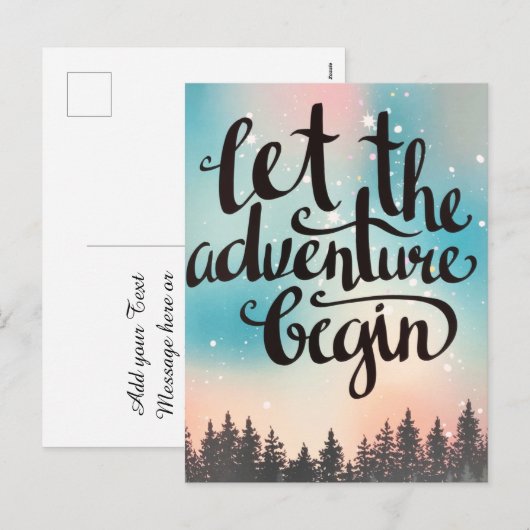 Reis Forest Trees Adventure begint Feestdagenkaart (Voorkant / Achterkant)