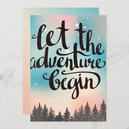 Reis Forest Trees Adventure begint Feestdagenkaart (Voorkant / Achterkant)