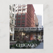 Reis Foto van Chicago Elevated Loop Trein Briefkaart (Voorkant)