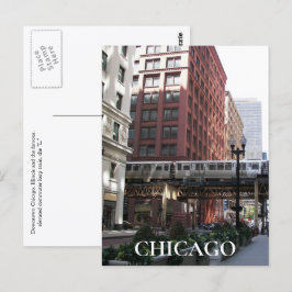 Reis Foto van Chicago Elevated Loop Trein Briefkaart