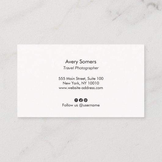 Reis fotograaf Voeg een foto fotografie toe Visitekaartje (Achterkant)