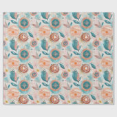 Reis geïnspireerd inpakpapier met kompassen (Vlak)