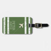 Reis gepersonaliseerde naam met vliegtuig bagagelabel (Voorkant horizontaal)