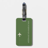 Reis gepersonaliseerde naam met vliegtuig bagagelabel (Achterkant verticaal)