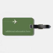 Reis gepersonaliseerde naam met vliegtuig bagagelabel (Achterkant horizontaal)