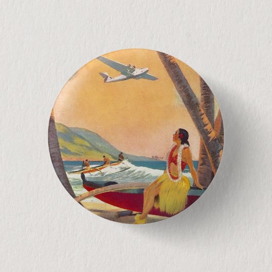 reis Hawaii Ronde Button 3,2 Cm (Voorkant)