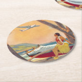  reis Hawaii Ronde Kartonnen Onderzetter (Gebogen)