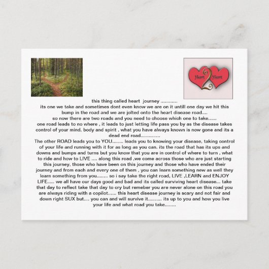 reis heart2heart briefkaart (Voorkant)
