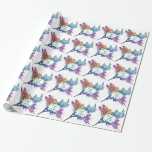 Reis het patroon van de wereldarchitectuur cadeaupapier