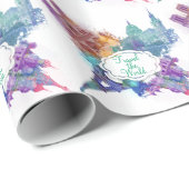 Reis het patroon van de wereldarchitectuur cadeaupapier (Rol Hoek)