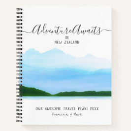 Reis Honeymoon Couple Plans Blue Waterverf name Notitieboek