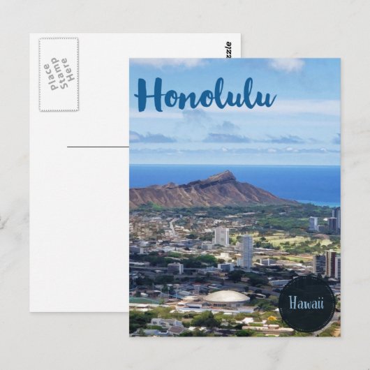 Reis Honolulu Hawaii Briefkaart (Voorkant / Achterkant)