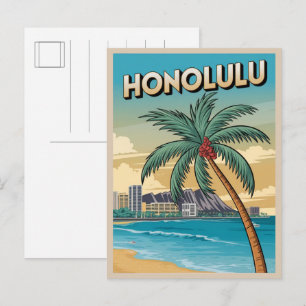 Reis Honululu, Hawaï tropisch strand geschenken Briefkaart