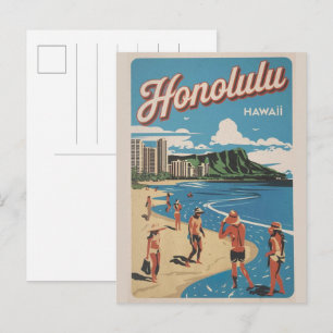 Reis Honululu, Hawaiaanse tropische strandcadeaus Briefkaart