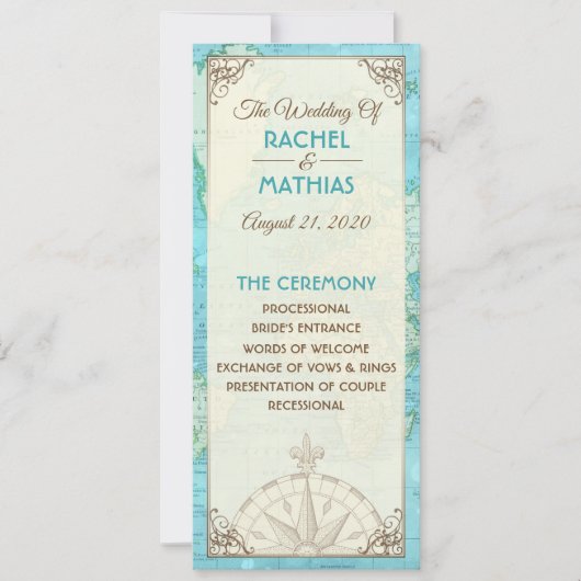 Reis Huwelijksprogramma Kaart (Voorkant)