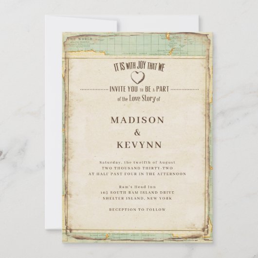  Reis Huwelijksuitnodiging Kaart (Voorkant)