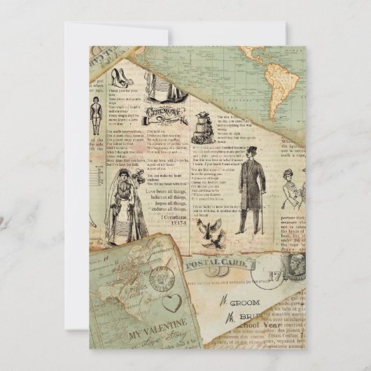  Reis Huwelijksuitnodiging Kaart (Achterkant)