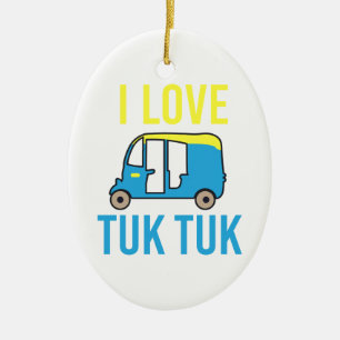 Reis - I Love Tuk Tuk - Gift Idee Keramisch Ornament
