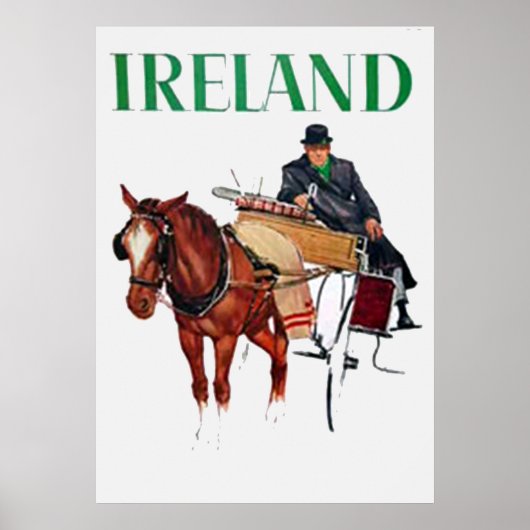 Reis Ierland vintage poster (Voorkant)