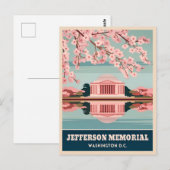 Reis in het verleden Jefferson Memorial Washington Briefkaart (Voorkant / Achterkant)
