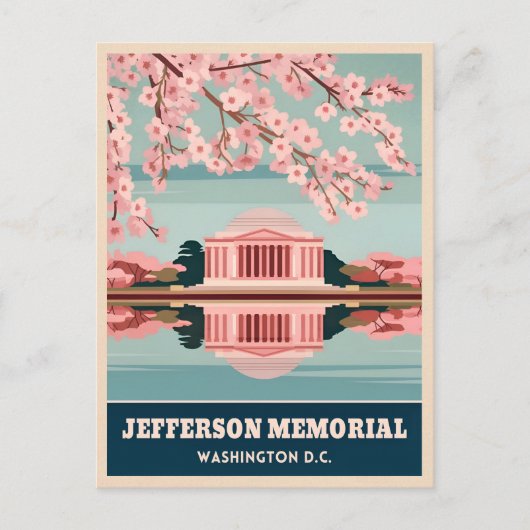 Reis in het verleden Jefferson Memorial Washington Briefkaart (Voorkant)