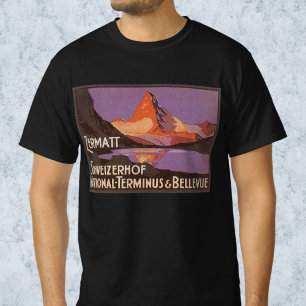 Reis in het verleden, Matterhorn berg in Zwitserla T-shirt