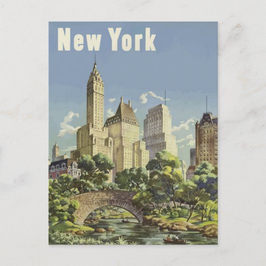 Reis in New York City Vintage Briefkaart (Voorkant)