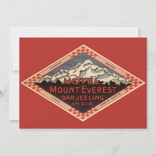 Reis in oude stijl, Mount Everest uitnodiging (Voorkant)