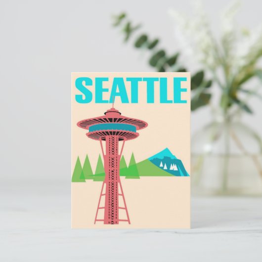 Reis  in Seattle Washington Briefkaart (Staand voorkant)