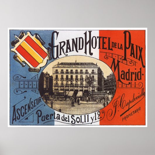 Reis in stijl, Grand Hotel Paix, Madrid, Spanje Poster (Voorkant)