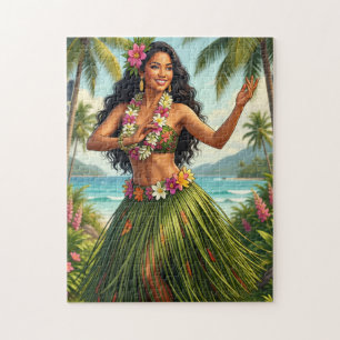 Reis in Vintage stijl Hawaiaanse Hula-meisje Legpuzzel