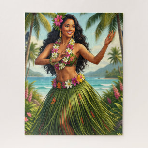 Reis in Vintage stijl Hawaiaanse Hula-meisje Legpuzzel