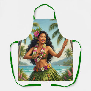 Reis in Vintage stijl Hawaiaanse Hula-meisje Schort