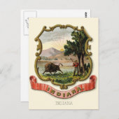Reis Indiana Vintage - staatswapen Briefkaart (Voorkant / Achterkant)