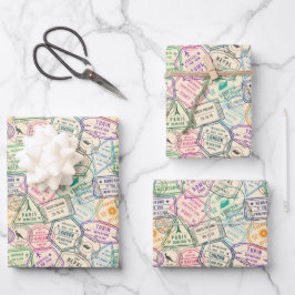 Reis Inpakpapier, Paspoort Stempels Cadeaupapier