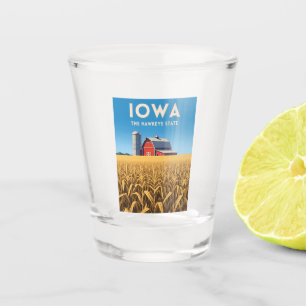 Reis Iowa Retro Hartland Boerderij Landschap Antie Shot Glas