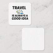 REIS IS ALTIJD EEN GOED IDEE VIERKANTE VISITEKAARTJE (Voorkant / Achterkant)