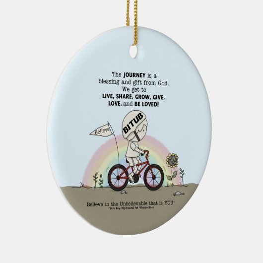 Reis is een cadeau keramisch ornament (Rechts)