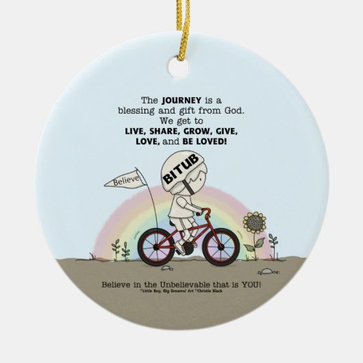 Reis is een cadeau keramisch ornament (Voorkant)