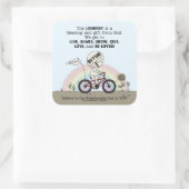 Reis is een cadeau vierkante sticker (Tas)